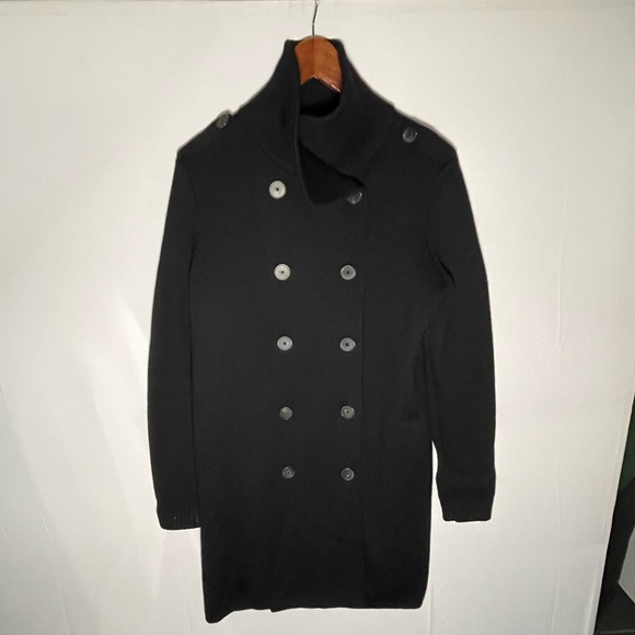 Vince. 100% Wool double breasted longline knit coat/cardigan size M - Picture 2 of 8